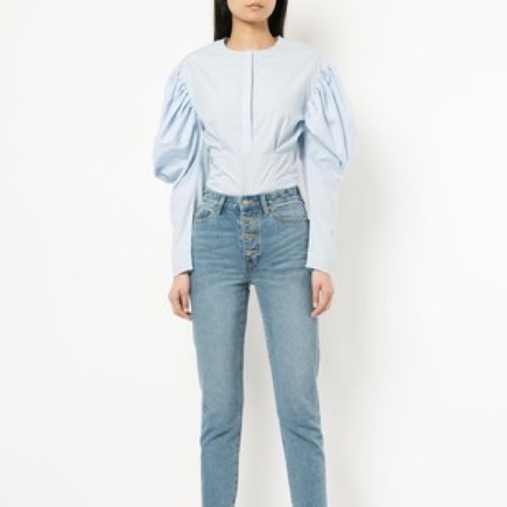 NWOT GEORGIA ALICE cloud shirt Blouse in blue striped cotton